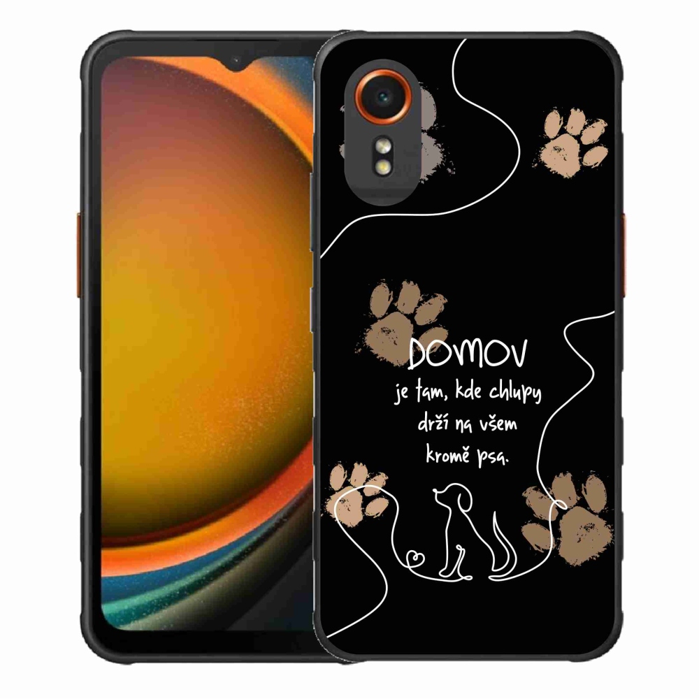 Gelový kryt mmCase na Samsung Galaxy Xcover 7 - psí motiv černé pozadí