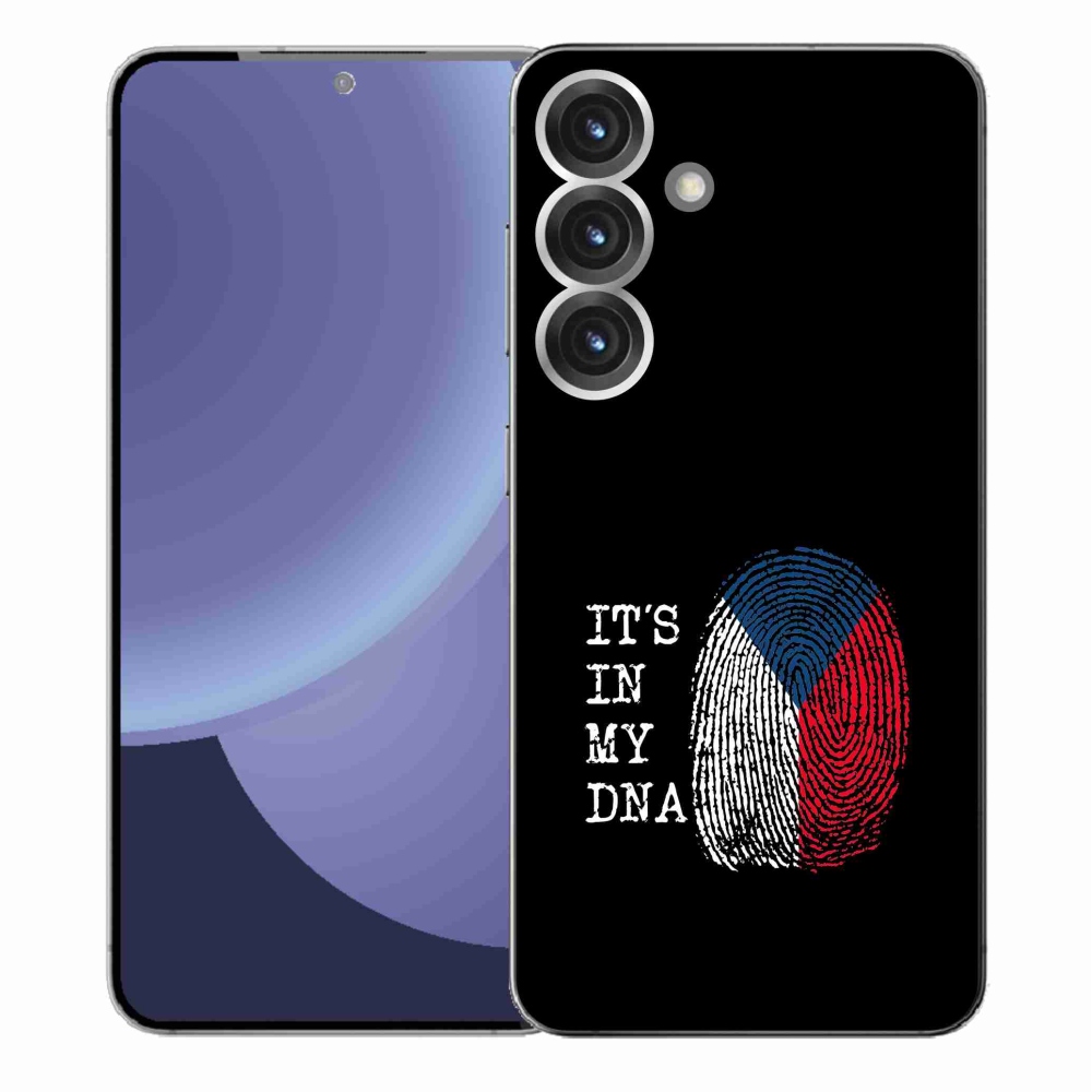 Gelový kryt mmCase na Samsung Galaxy S25+ - vlajka otisk prstu černé pozadí