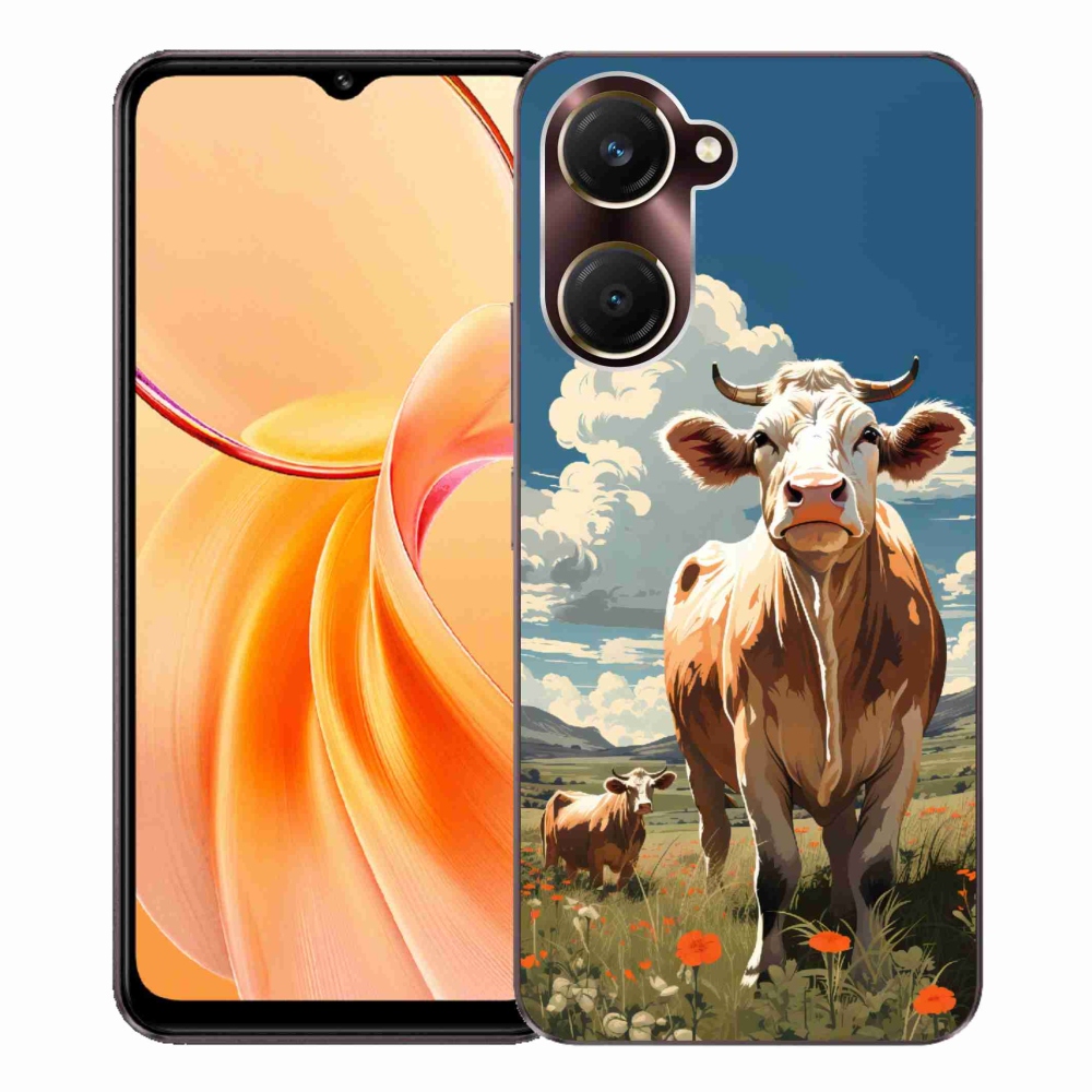 Gelový kryt mmCase na Vivo Y28s 5G - krávy na louce