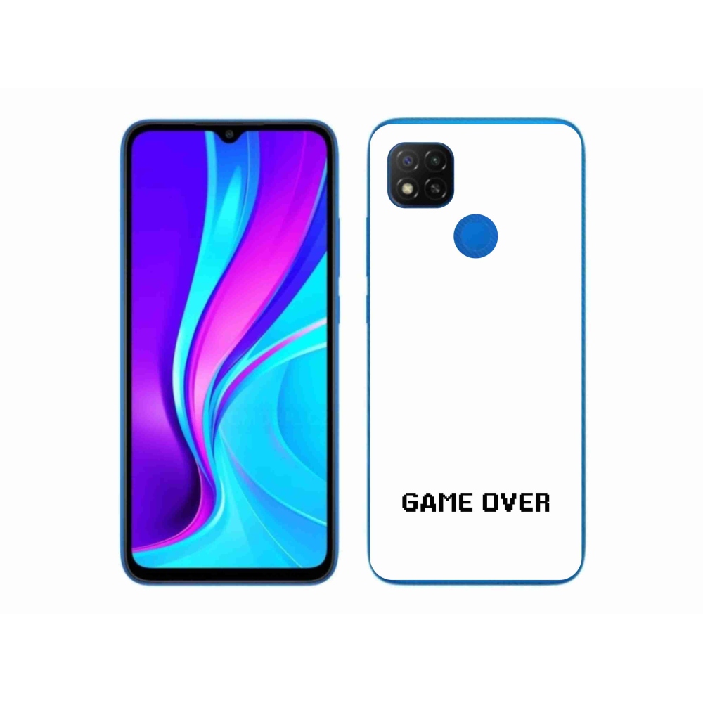 Gelový kryt mmCase na Xiaomi Redmi 9C - game over bílé pozadí