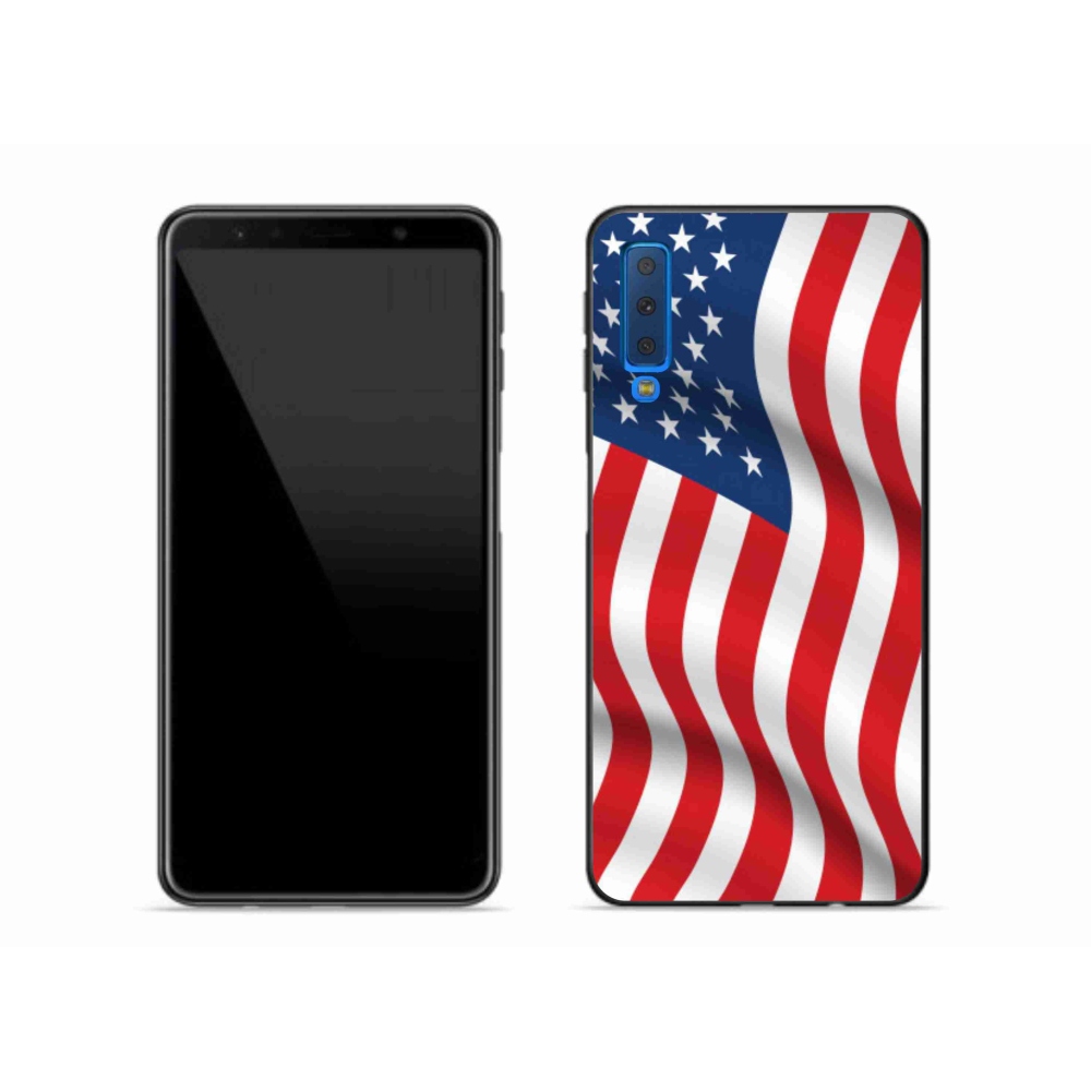 Gelový kryt mmCase na mobil Samsung Galaxy A7 (2018) - USA vlajka