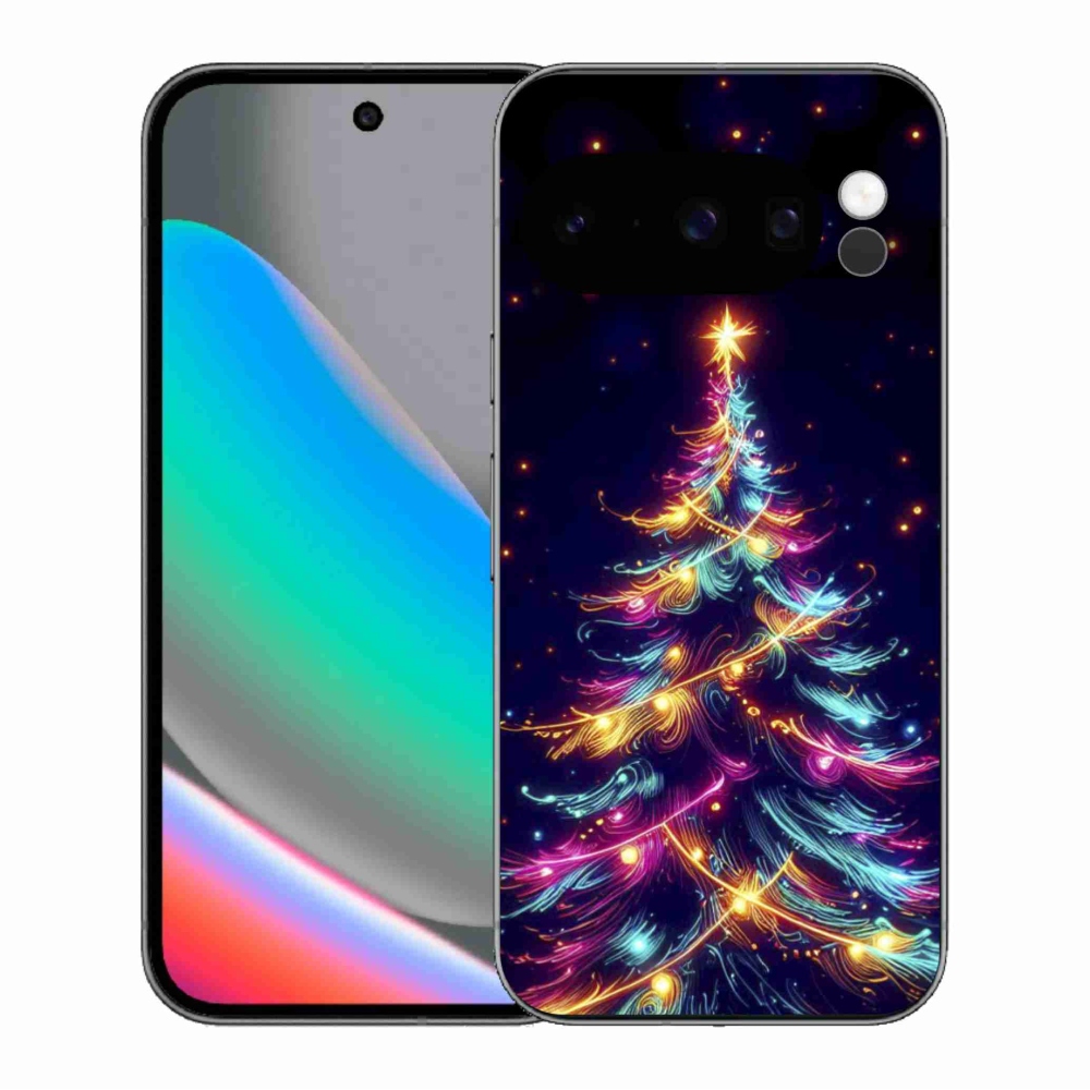 Gelový kryt mmCase na Google Pixel 10 Pro - neonový vánoční stromek