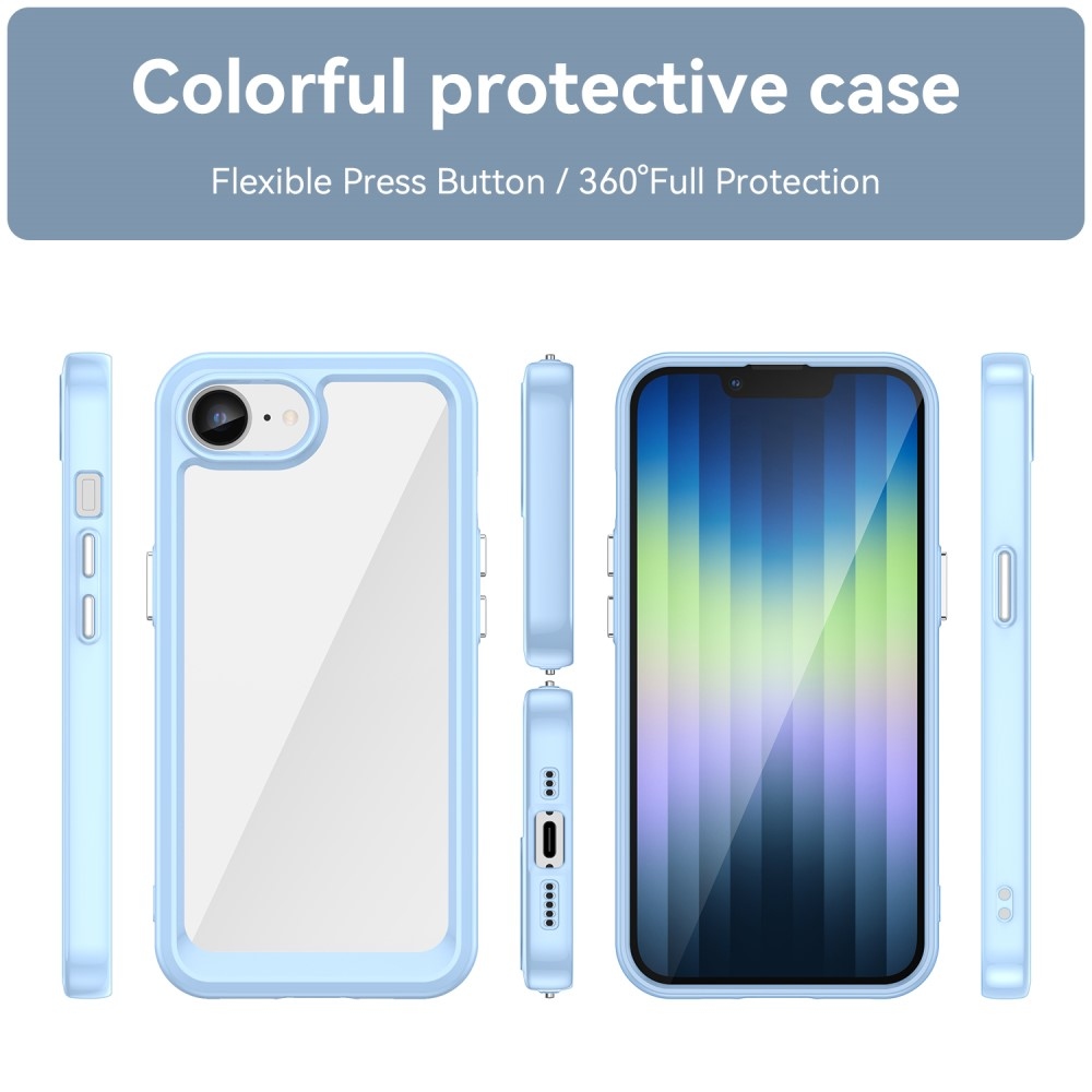 Gelový obal s pevnými zády na iPhone 16e - modrý