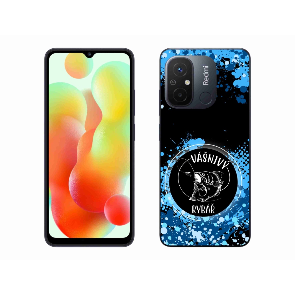 Gelový kryt mmCase na Xiaomi Redmi 12C - vášnivý rybář černé pozadí