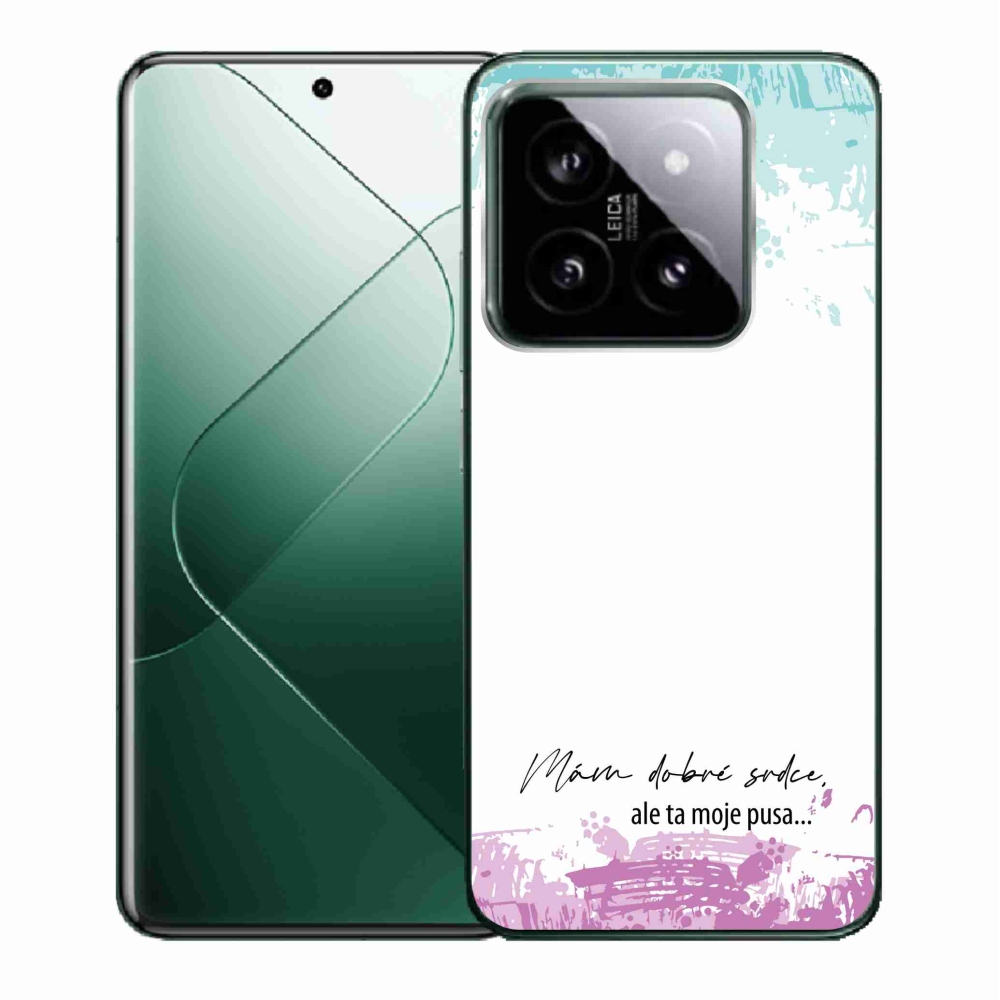Gelový kryt mmCase na Xiaomi 14 - vtipný text 3 bílé pozadí