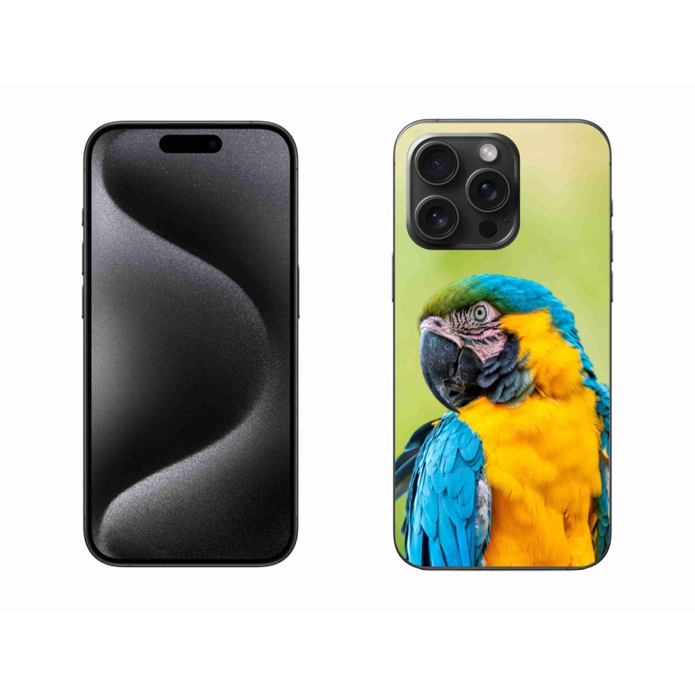 Gelový obal mmCase na iPhone 15 Pro Max - papoušek ara 2