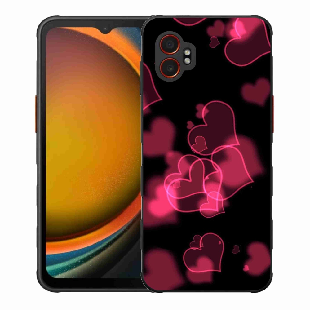 Gelový kryt mmCase na Samsung Galaxy Xcover 7 Pro - červená srdíčka