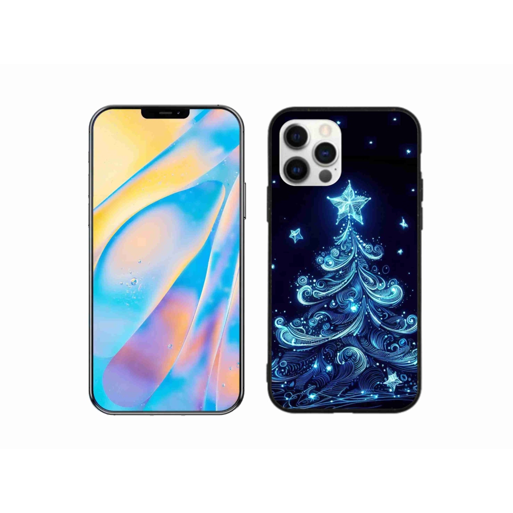 Gelový kryt mmCase na iPhone 12 Pro - neonový vánoční stromek 4