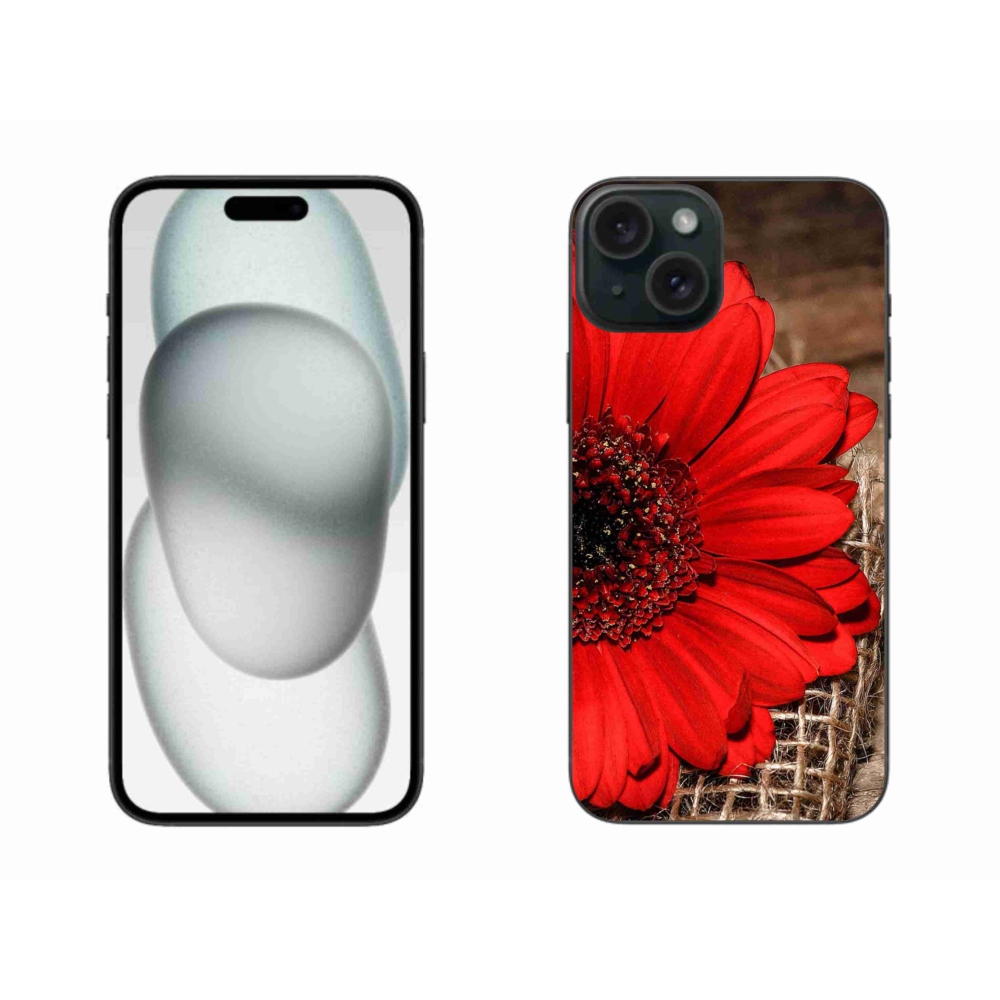 Gelový kryt mmCase na iPhone 15 Plus - gerbera