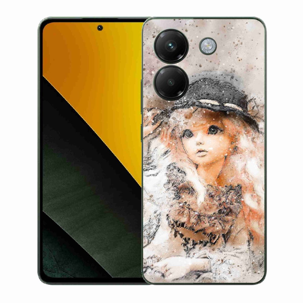 Gelový kryt mmCase na Xiaomi Poco M7 Pro 5G - holčička s kloboukem