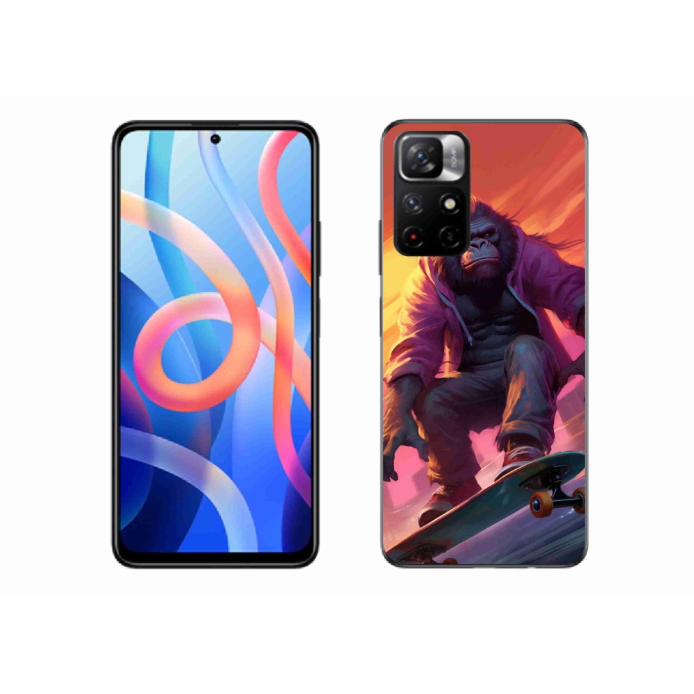 Gelový kryt mmCase na Xiaomi Redmi Note 11S 5G - gorila na skateboardu