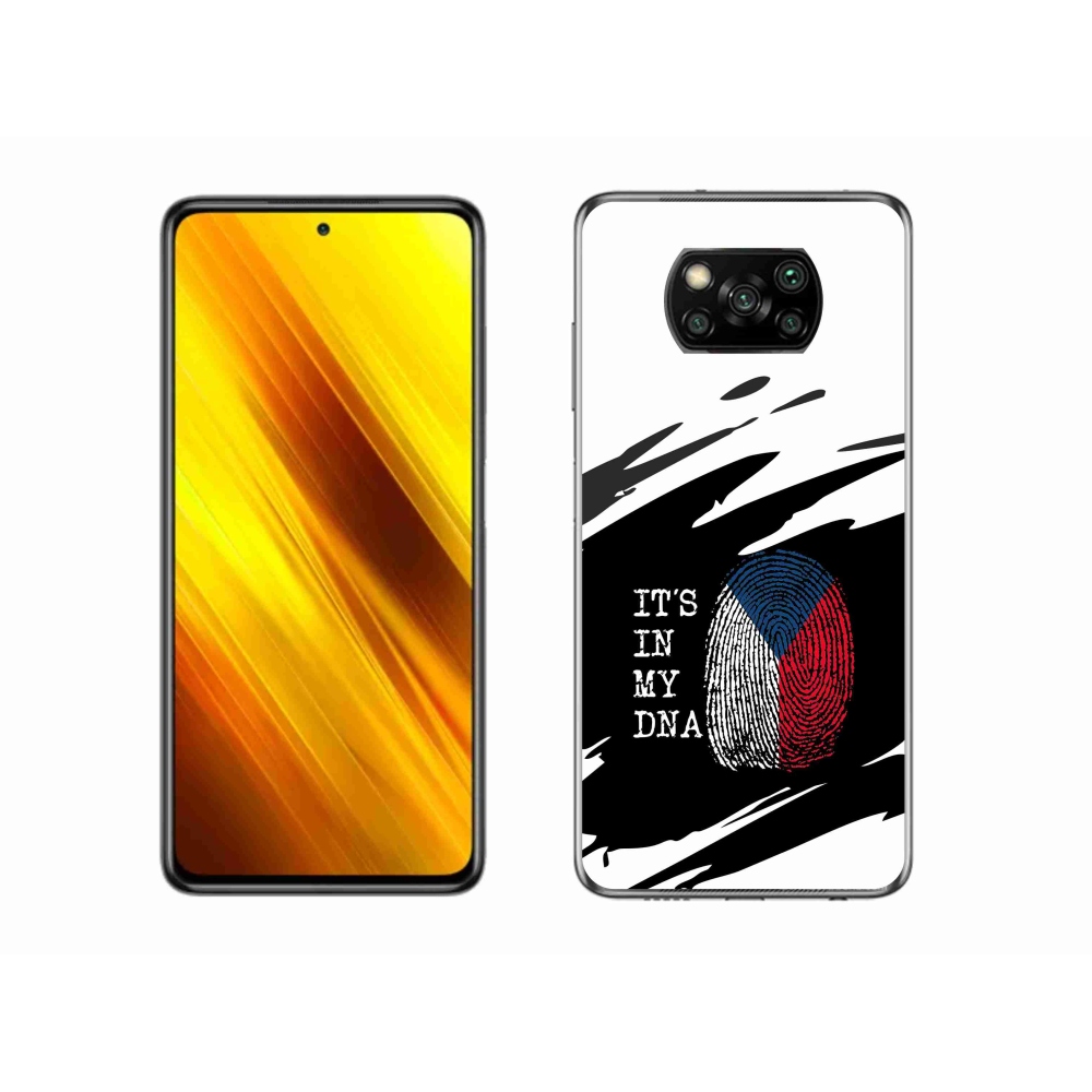 Gelový kryt mmCase na Xiaomi Poco X3 Pro - vlajka otisk prstu černobílé pozadí