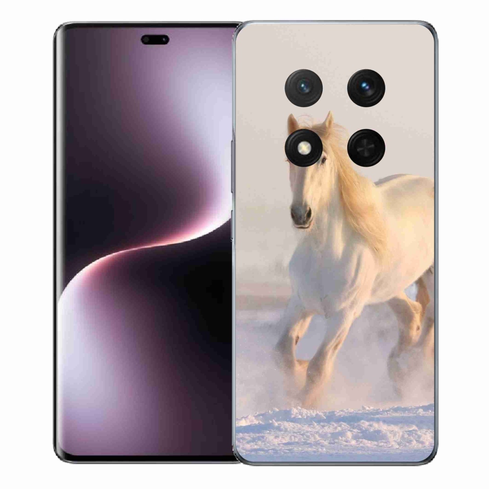 Gelový kryt mmCase na Honor Magic 7 Lite 5G - kůň ve sněhu