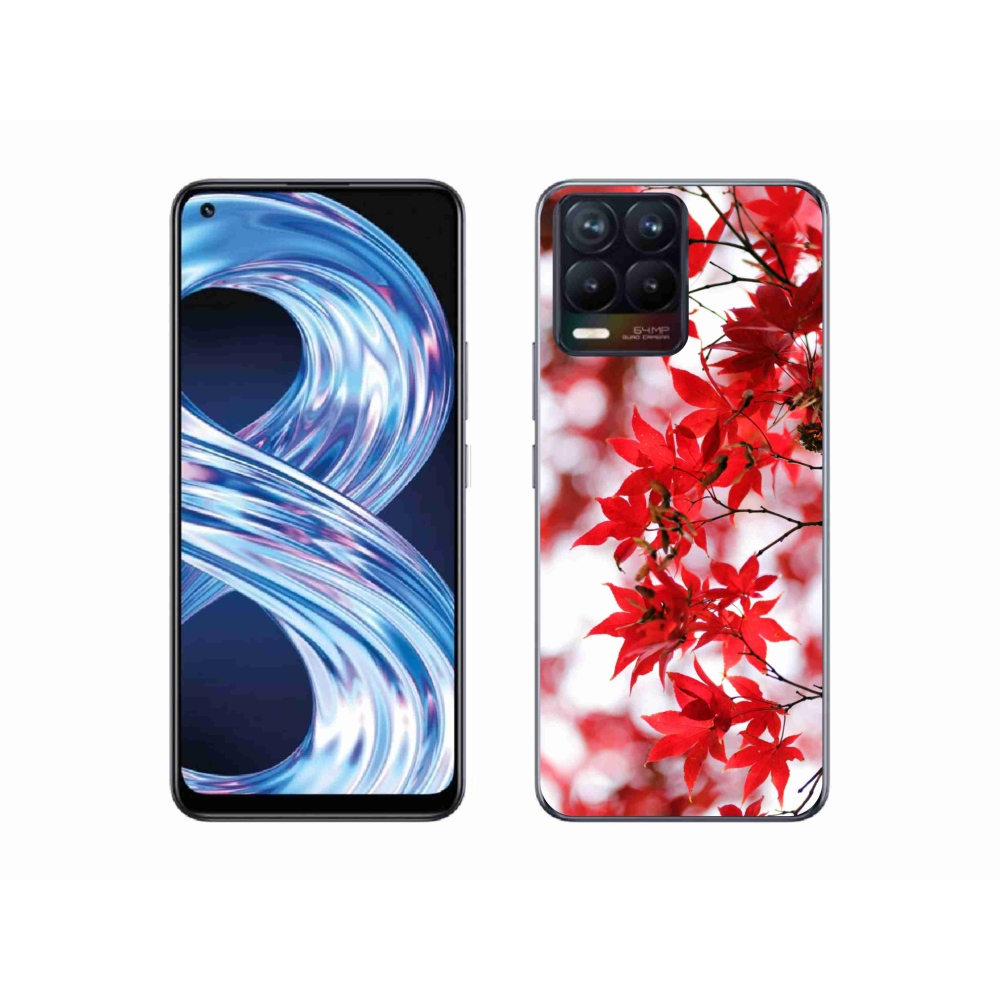 Gelový kryt mmCase na Realme 8 Pro - červené listy