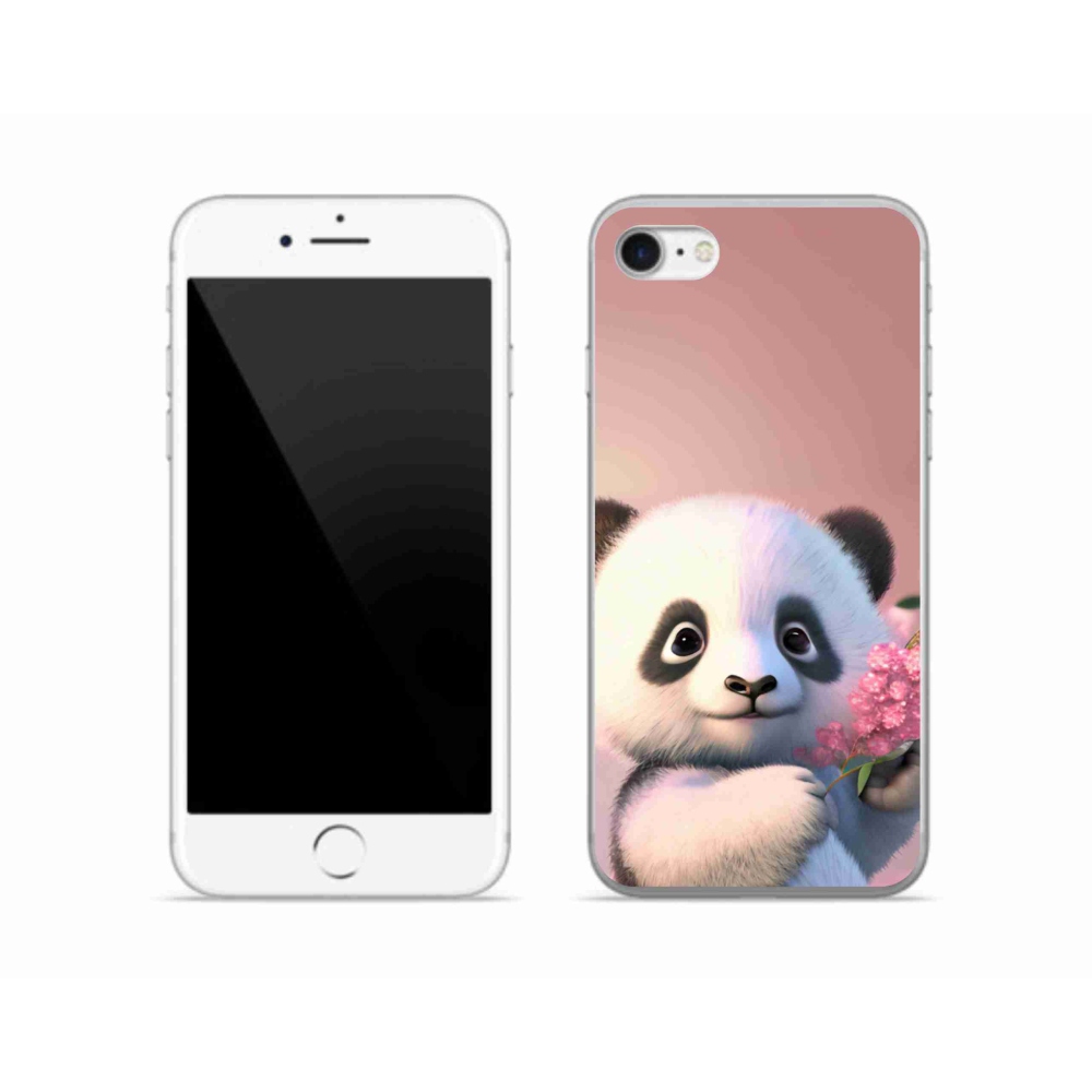 Gelový kryt mmCase na iPhone SE (2020) - roztomilá panda