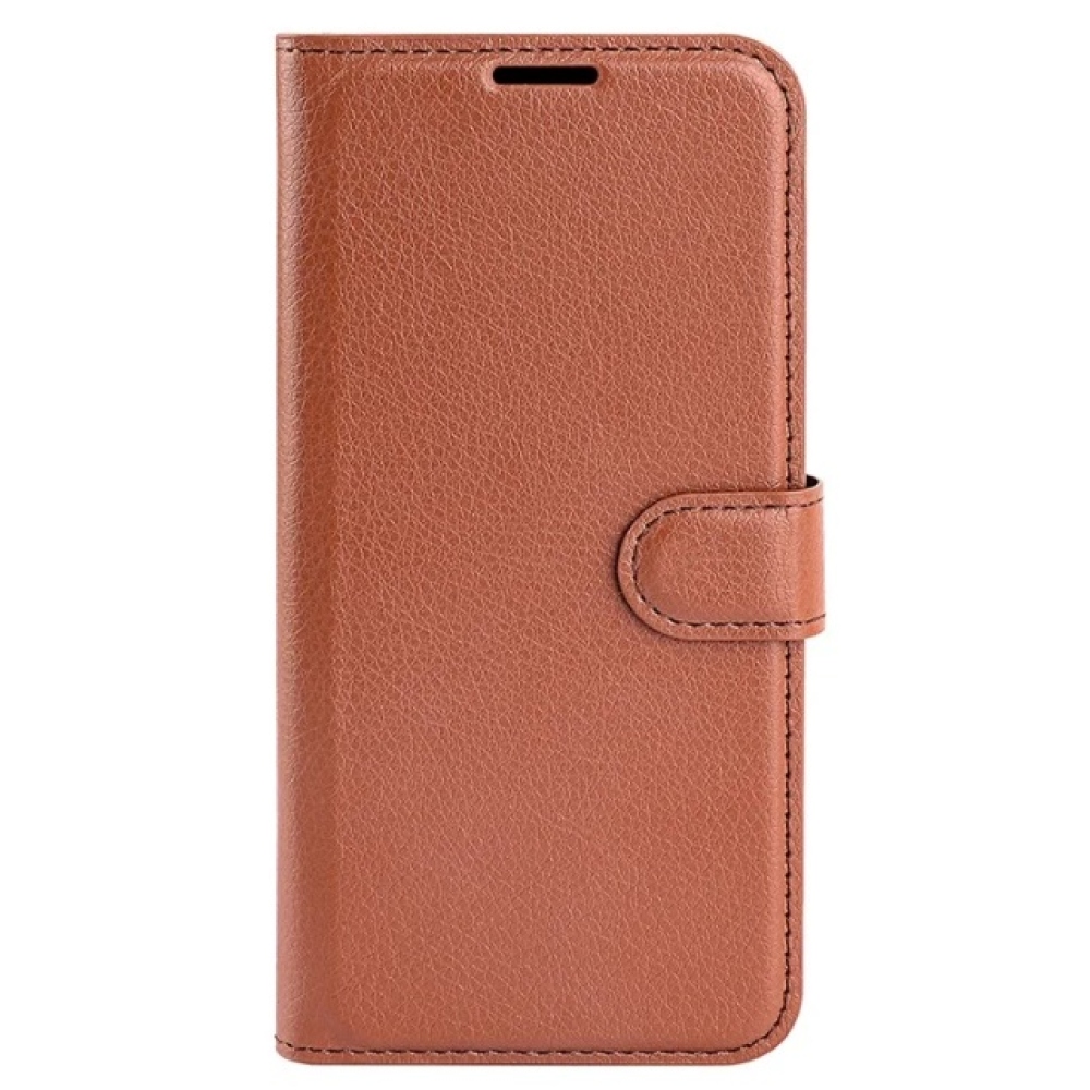 Litchi knížkové pouzdro na Xiaomi 14 - hnědé