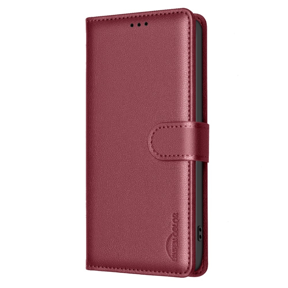 BINFEN knížkové pouzdro na Xiaomi Redmi Note 14 Pro 5G/Poco X7 5G/Note 14 Pro+ 5G - červené