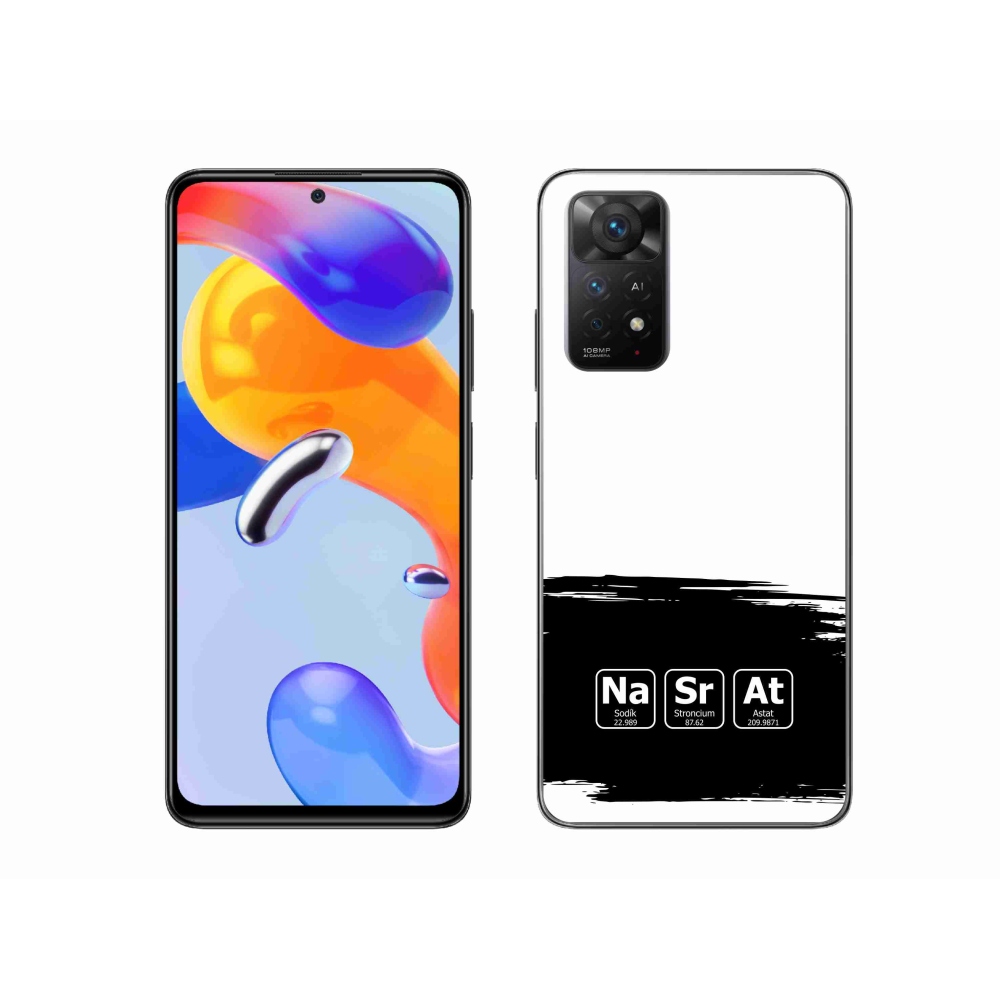 Gelový kryt mmCase na Xiaomi Redmi Note 11 Pro 4G/5G - chemické prvky černobílé pozadí