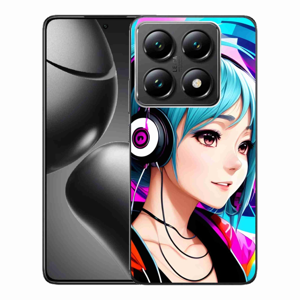 Gelový kryt mmCase na Xiaomi 14T Pro - dívka se sluchátky