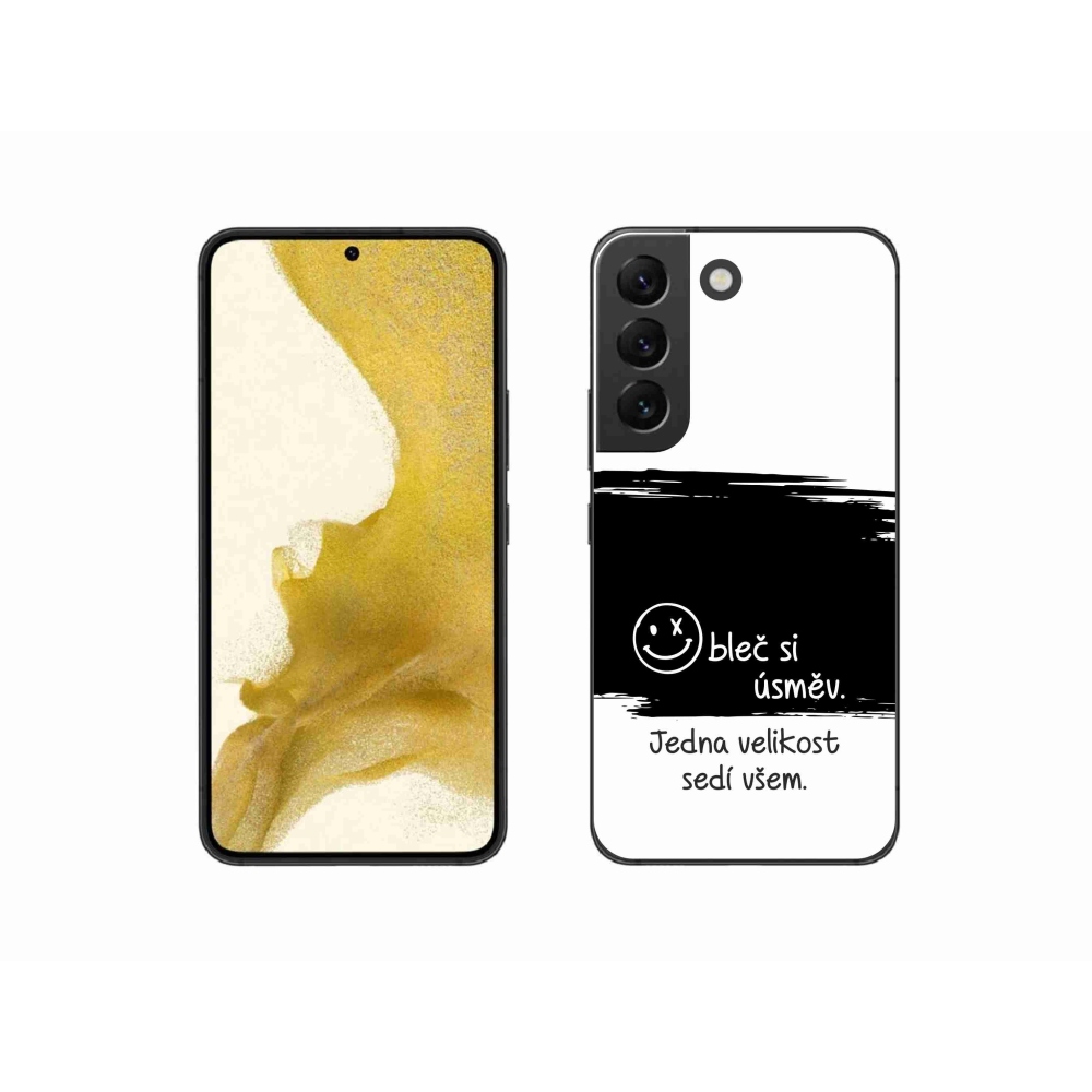 Gelový kryt mmCase na Samsung Galaxy S22 5G - vtipný text 8 černobílé pozadí