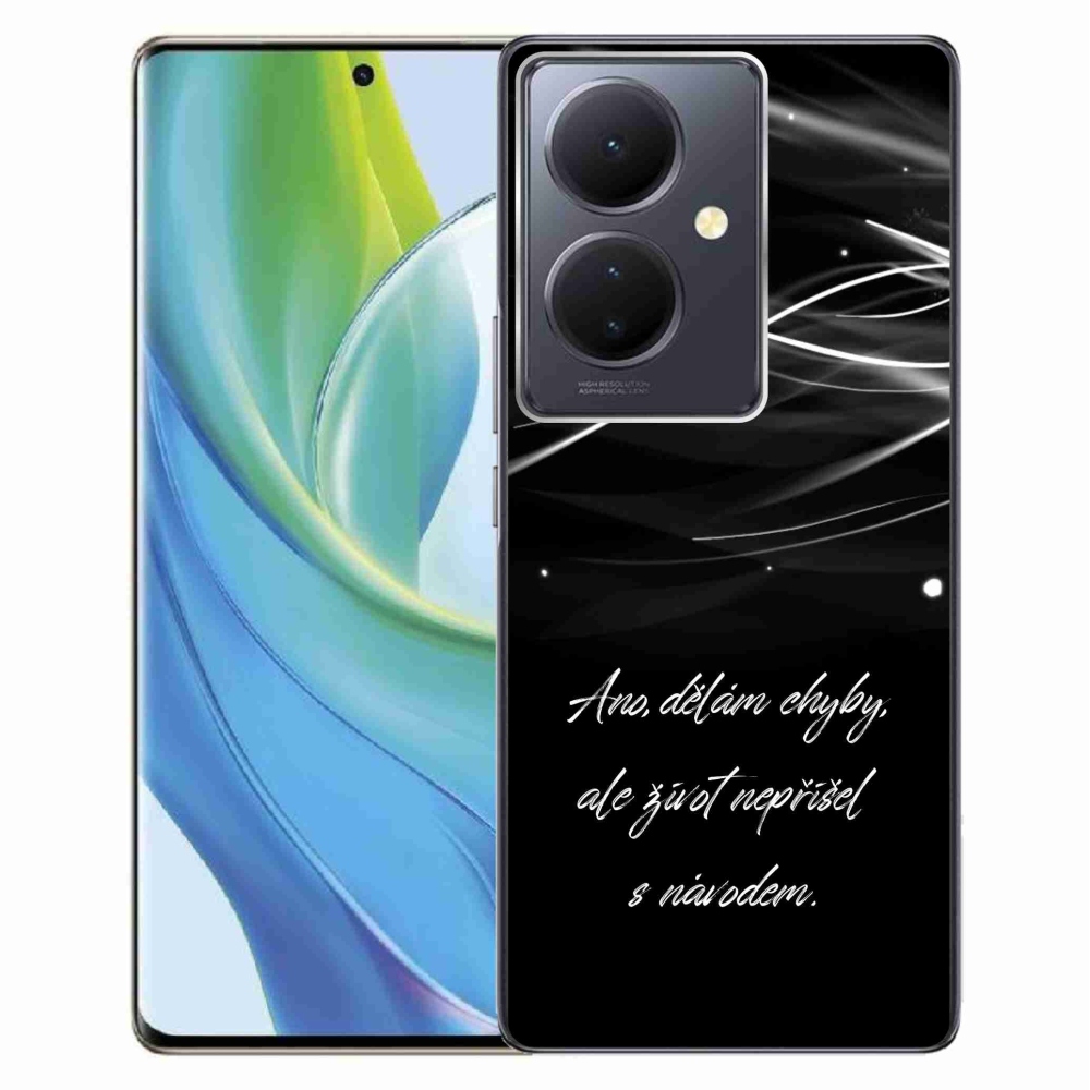 Gelový kryt mmCase na Vivo V29 Lite 5G - citát černé pozadí