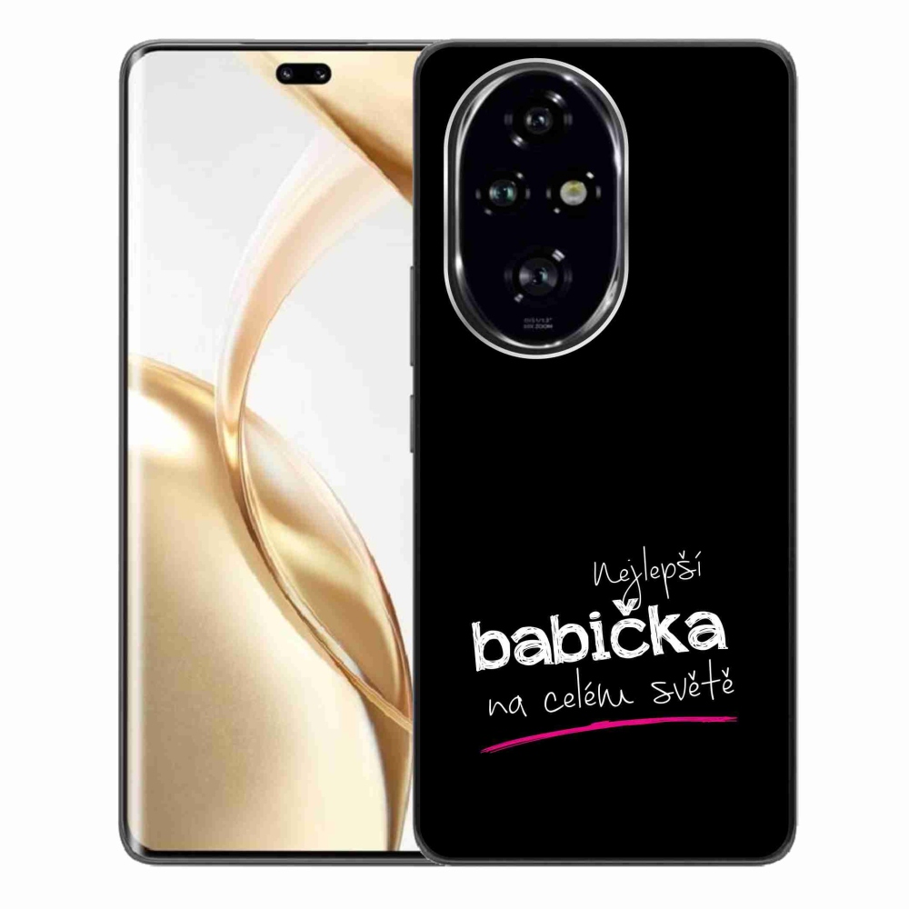Gelový kryt mmCase na Honor 200 Pro 5G - nejlepší babička 4 černé pozadí