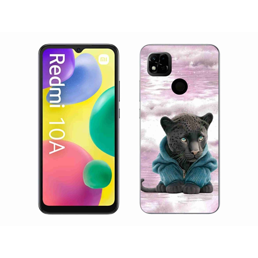 Gelový kryt mmCase na Xiaomi Redmi 10A - černý panter ve svetru