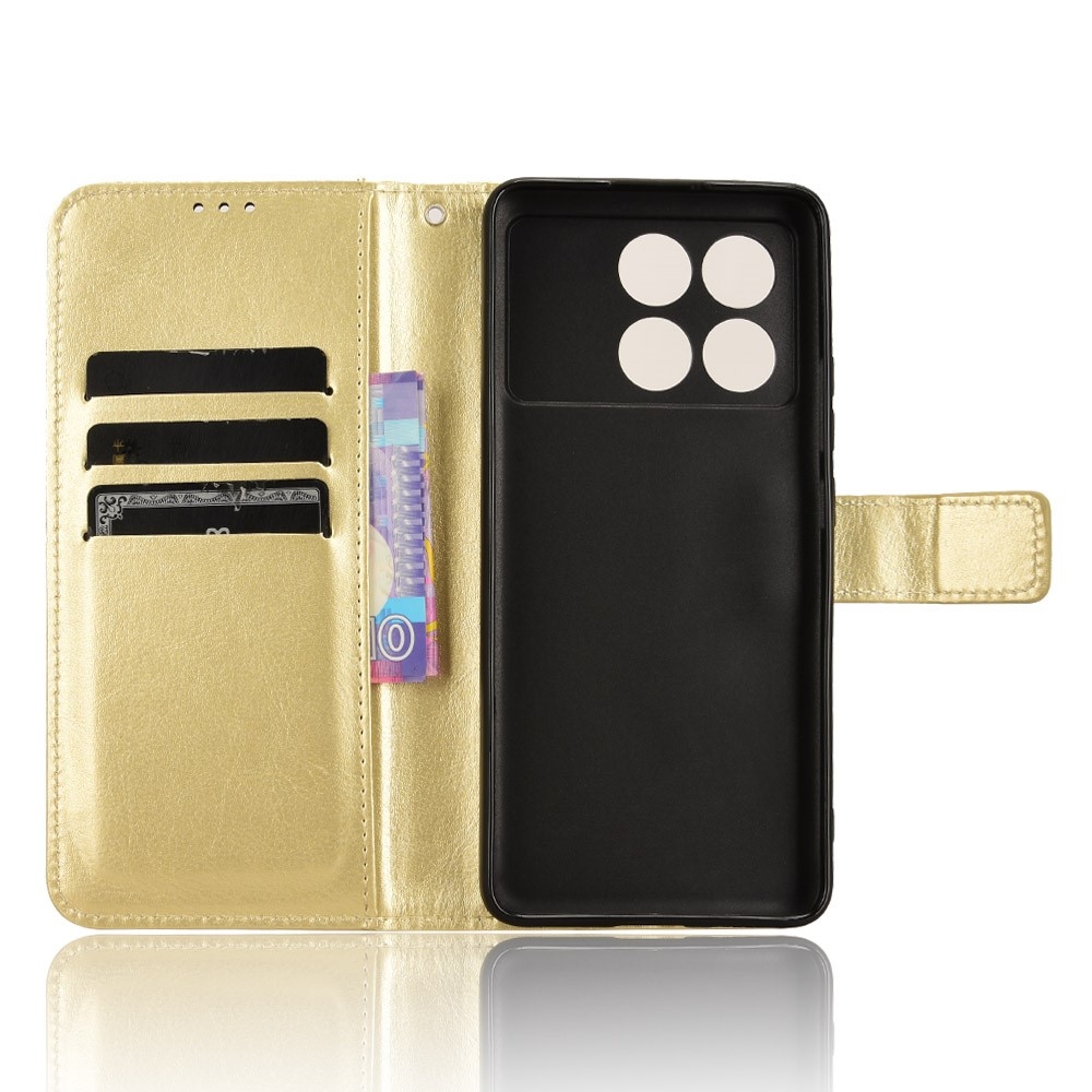Wallet knížkové pouzdro na Xiaomi Poco X6 Pro 5G - zlaté
