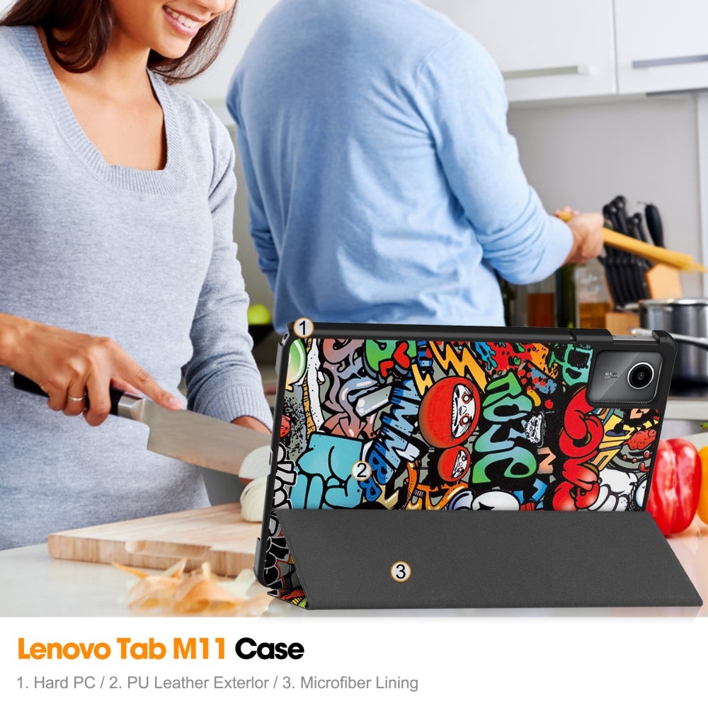 Print chytré zavírací pouzdro na Lenovo Tab M11/Tab K11 - graffiti