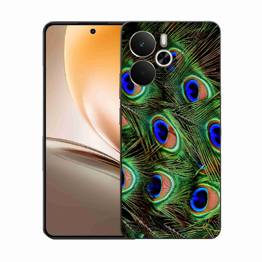Gelový kryt mmCase na Realme 14 5G - paví peří