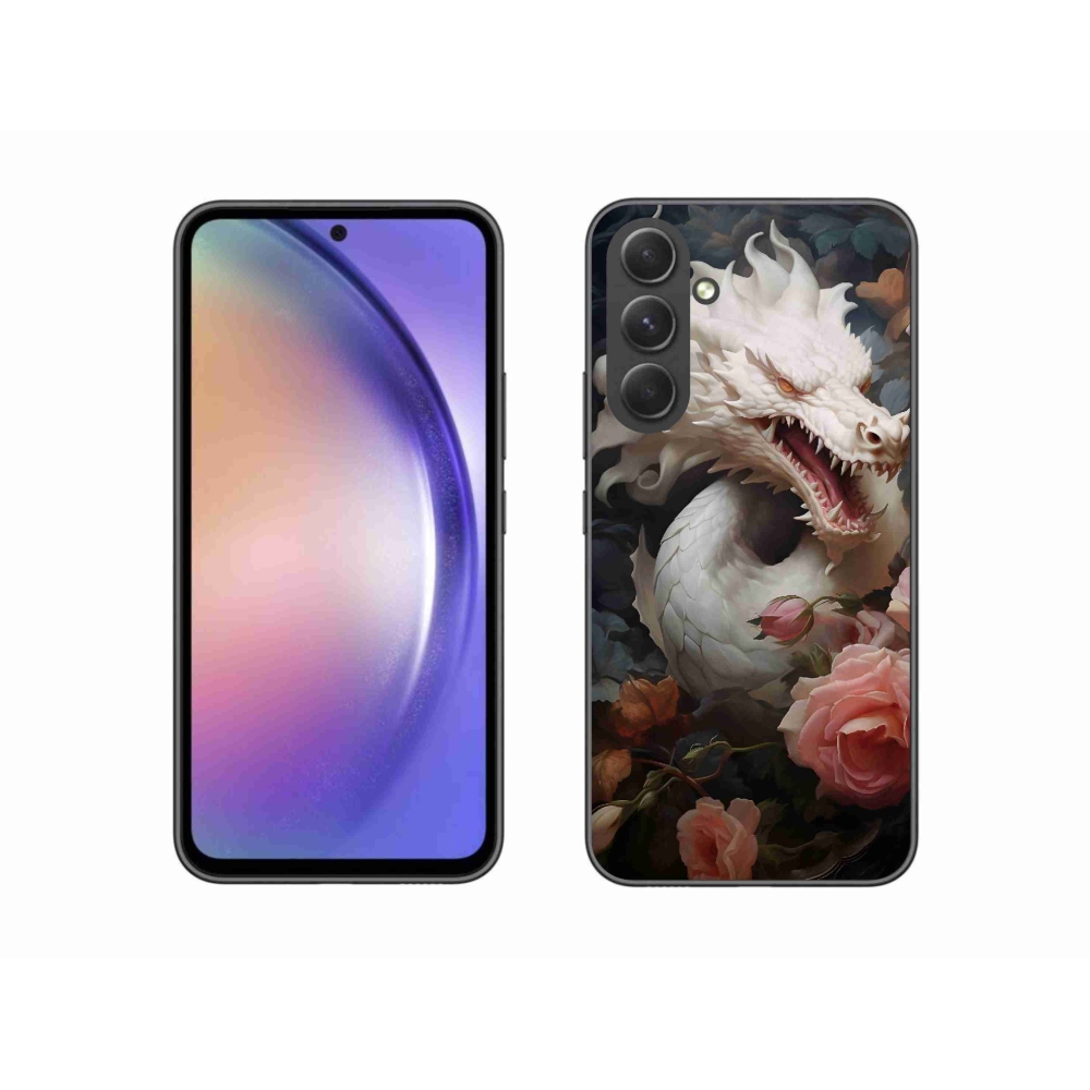 Gelový kryt mmCase na Samsung Galaxy A54 5G - bílý drak