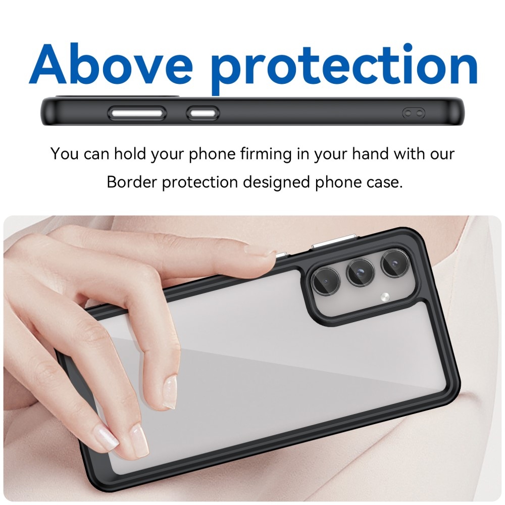 Gelový obal s pevnými zády na Samsung Galaxy M55 5G - černý