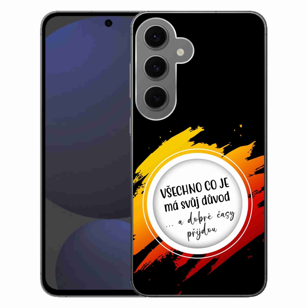 Gelový kryt mmCase na Samsung Galaxy S24 FE - citát 3 černé pozadí