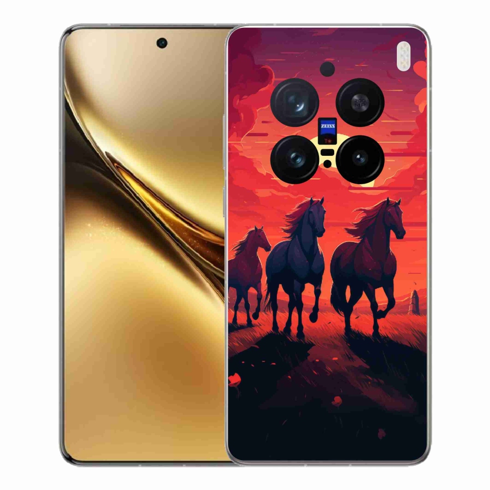 Gelový kryt mmCase na Vivo X200 Pro 5G - koně a západ slunce
