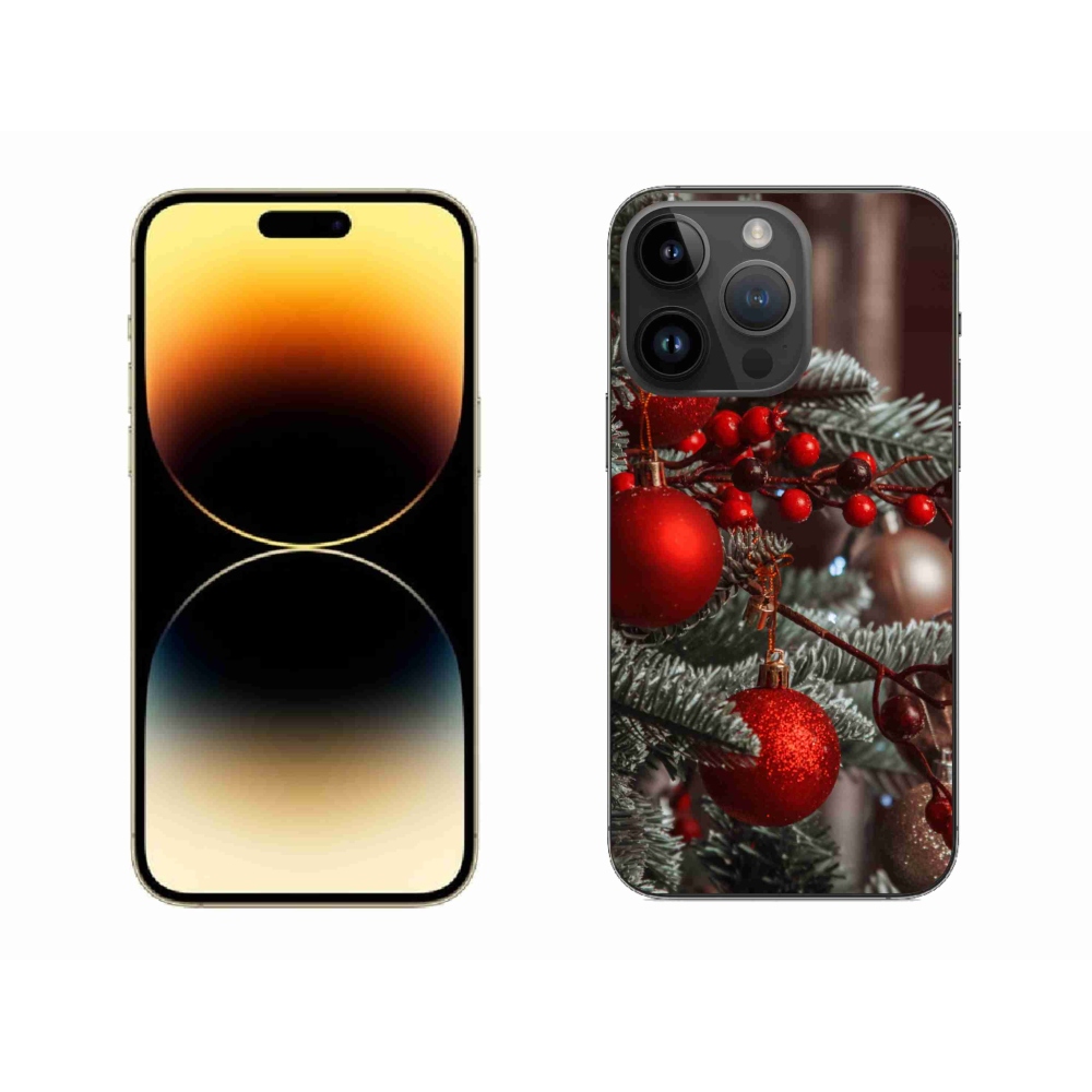 Gelový kryt mmCase na iPhone 14 Pro Max - vánoční ozdoby 2