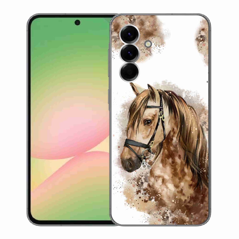 Gelový kryt mmCase na Samsung Galaxy A56 5G - hnědý kreslený kůň