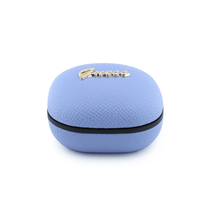 Guess PU Grained Script Metal Logo ENC TWS Bezdrátová Sluchátka Light Blue