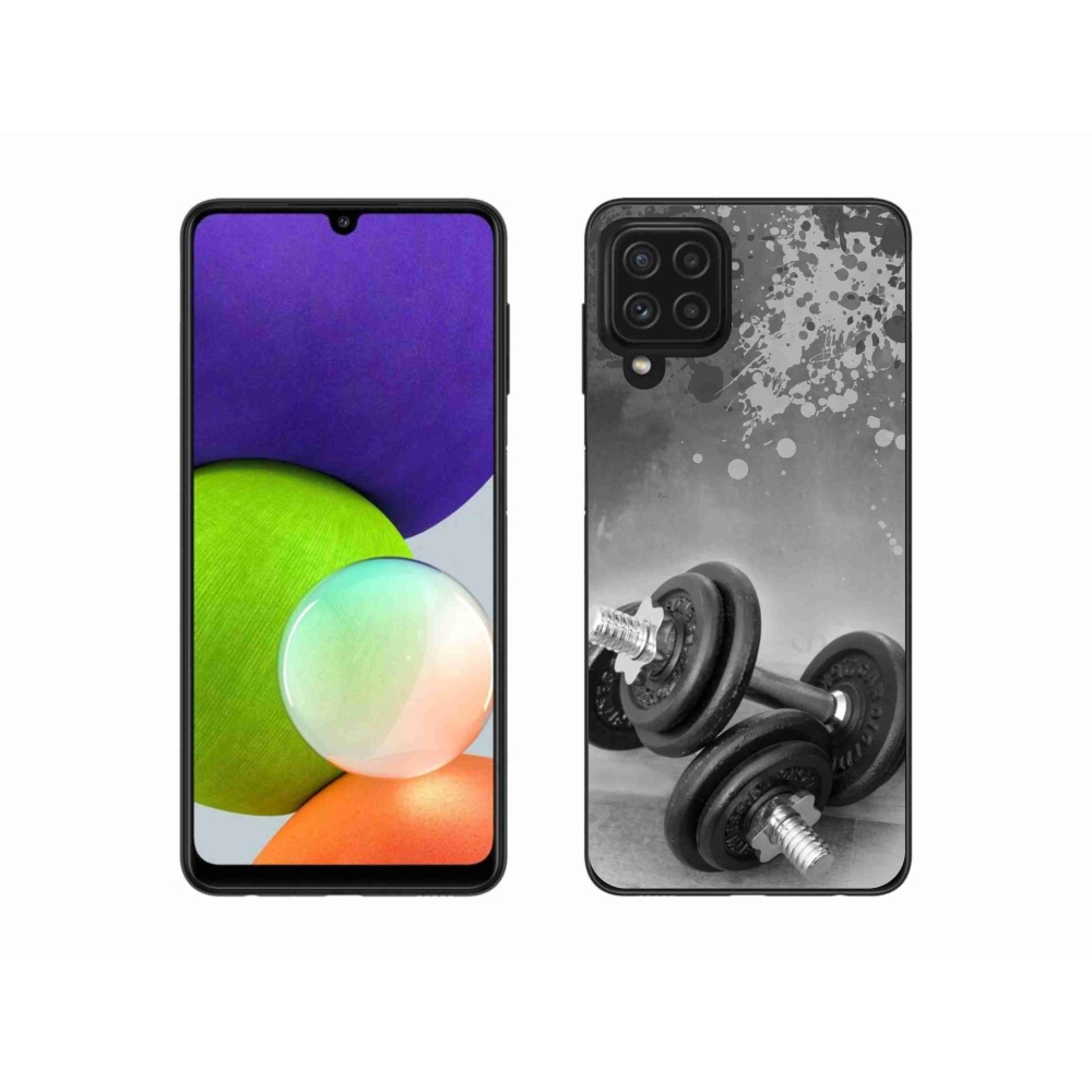 Gelový kryt mmCase na Samsung Galaxy A22 4G - činky 1