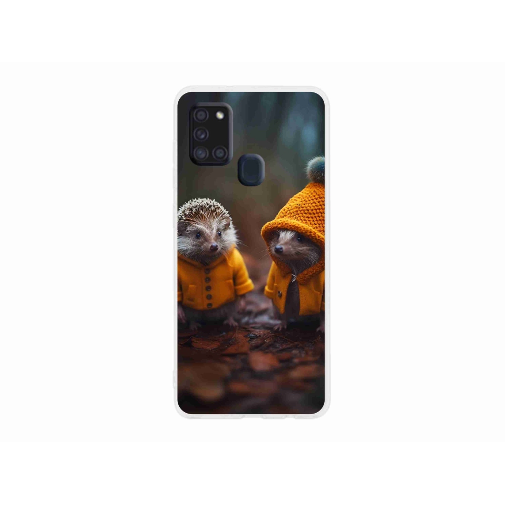 Gelový kryt mmCase na Samsung Galaxy A21s - ježci
