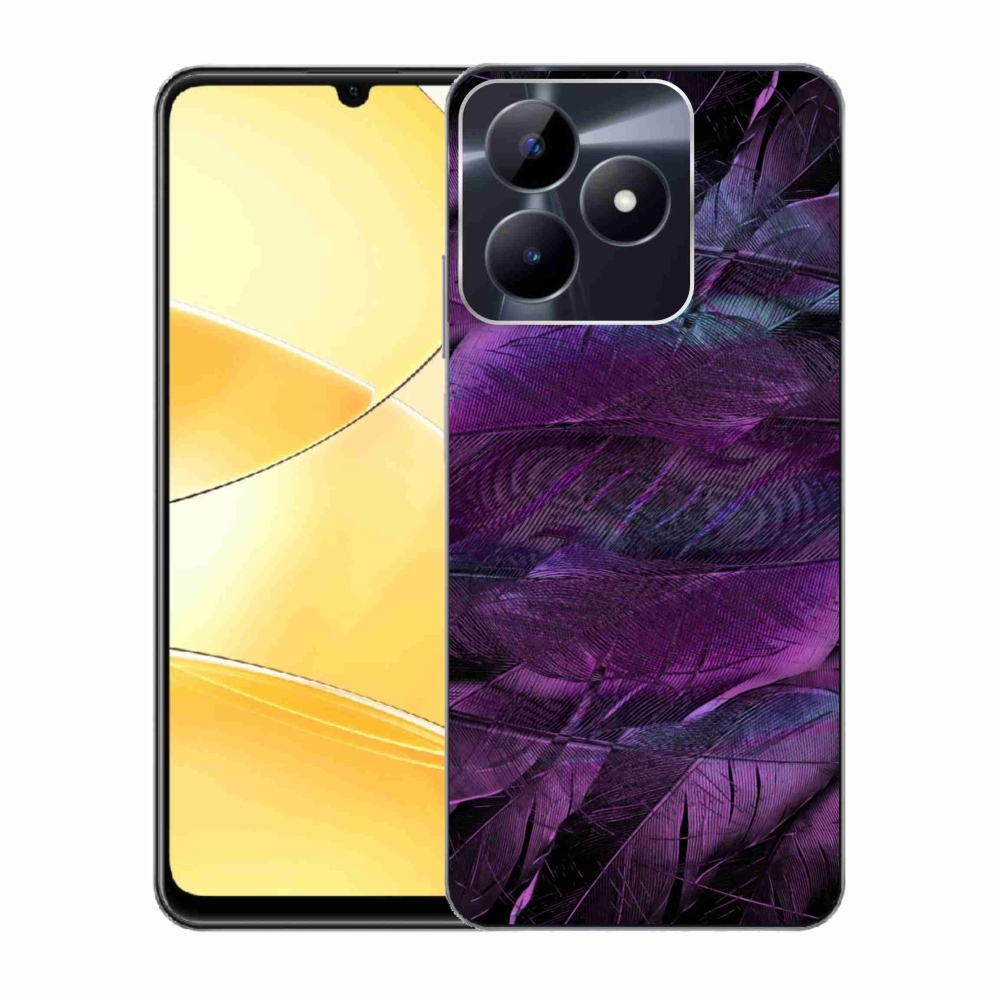 Gelový kryt mmCase na Realme C51/C53 - fialová pírka