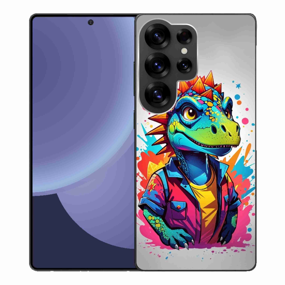Gelový kryt mmCase na Samsung Galaxy S25 Ultra - barevný dinosaurus