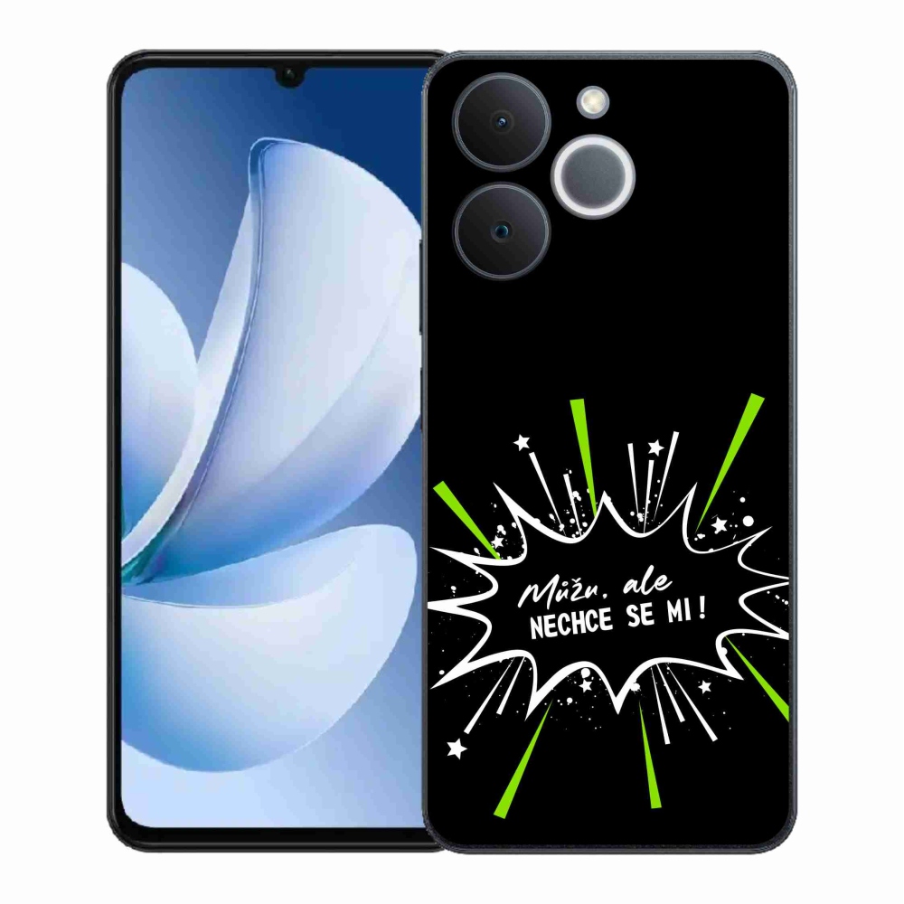 Gelový kryt mmCase na Realme Note 70T - vtipný text 11 černé pozadí