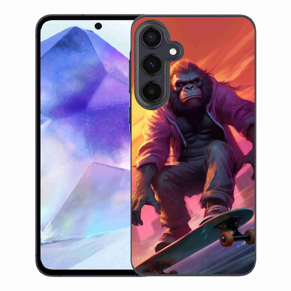 Gelový kryt mmCase na Samsung Galaxy A55 5G - gorila na skateboardu