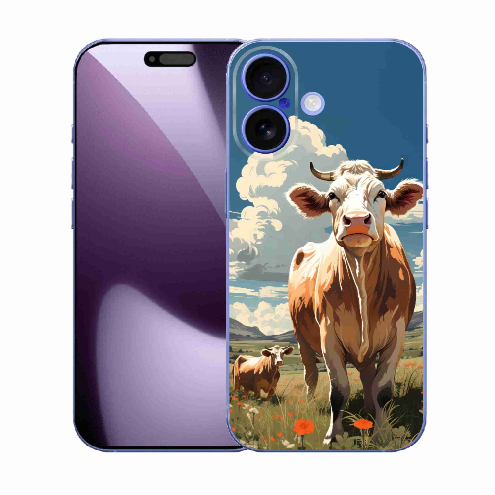 Gelový kryt mmCase na iPhone 17 - krávy na louce