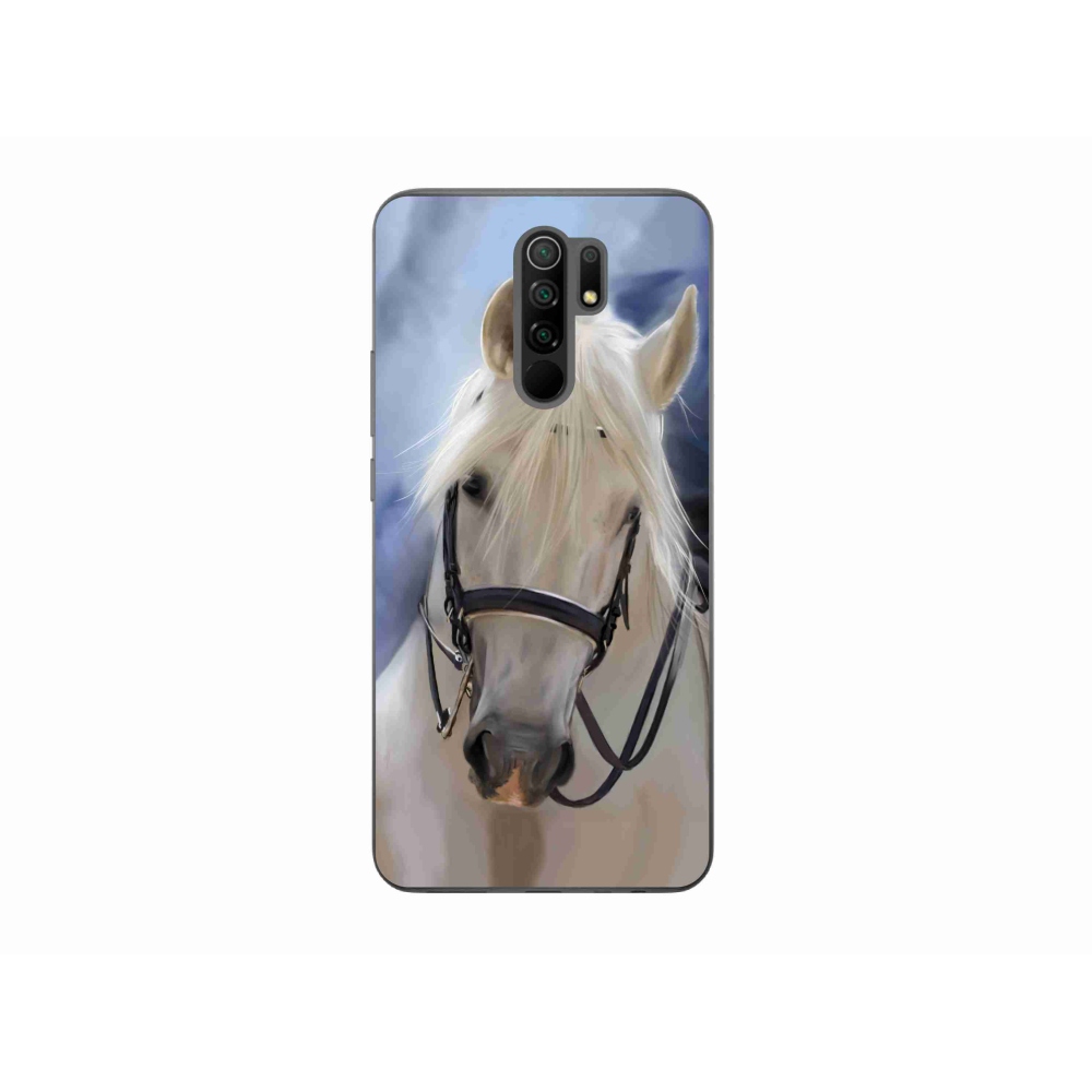 Gelový kryt mmCase na mobil Xiaomi Redmi 9 - bílý kůň