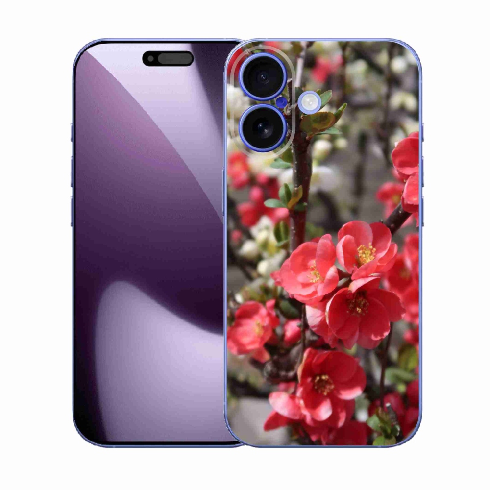 Gelový kryt mmCase na iPhone 17 - červené květy