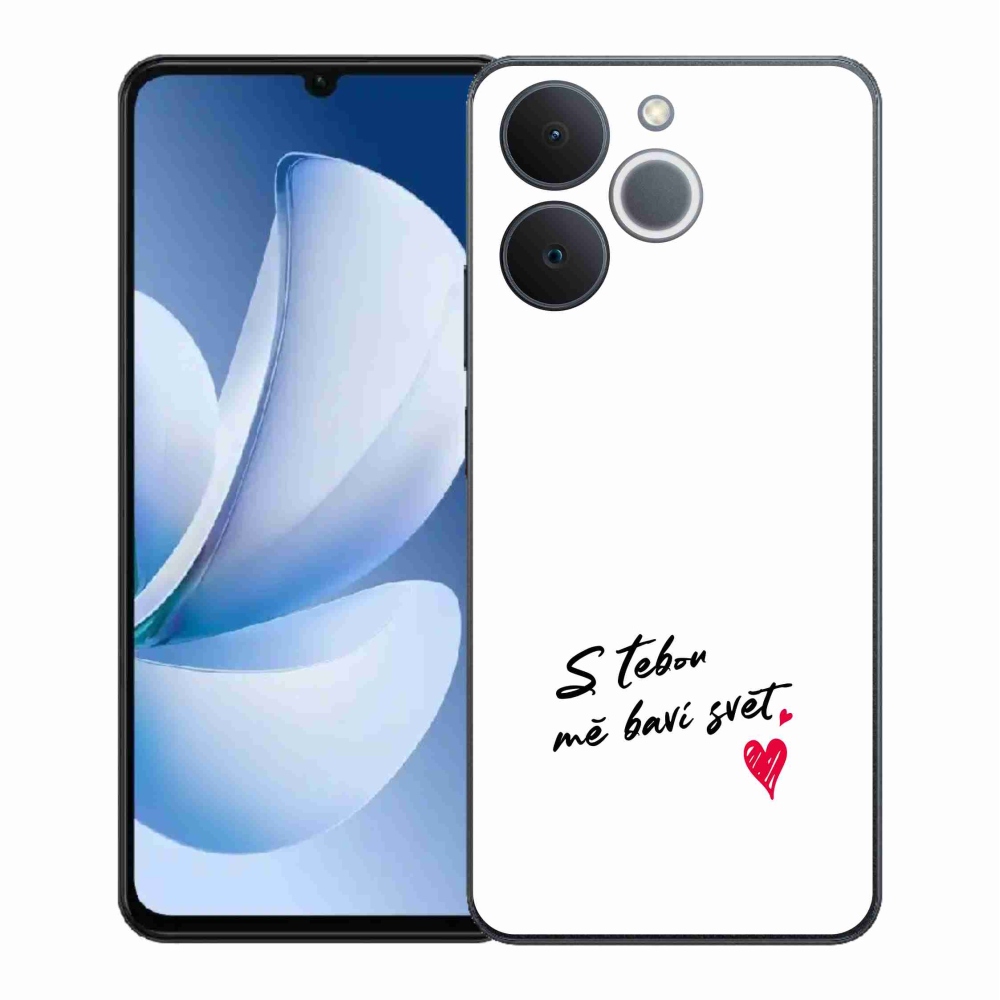Gelový kryt mmCase na Realme Note 70T - zamilovaný text 1 bílé pozadí