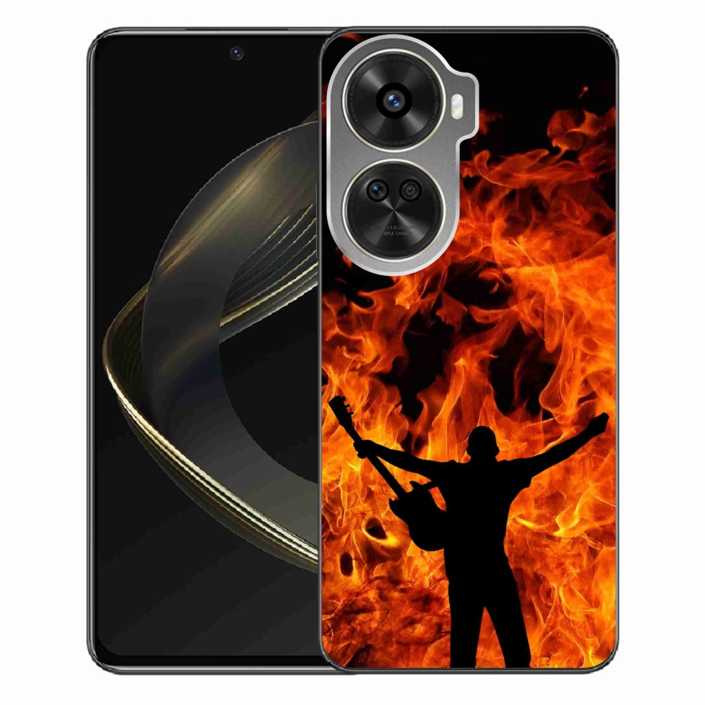 Gelový kryt mmCase na Huawei Nova 12 SE - muzikant a oheň