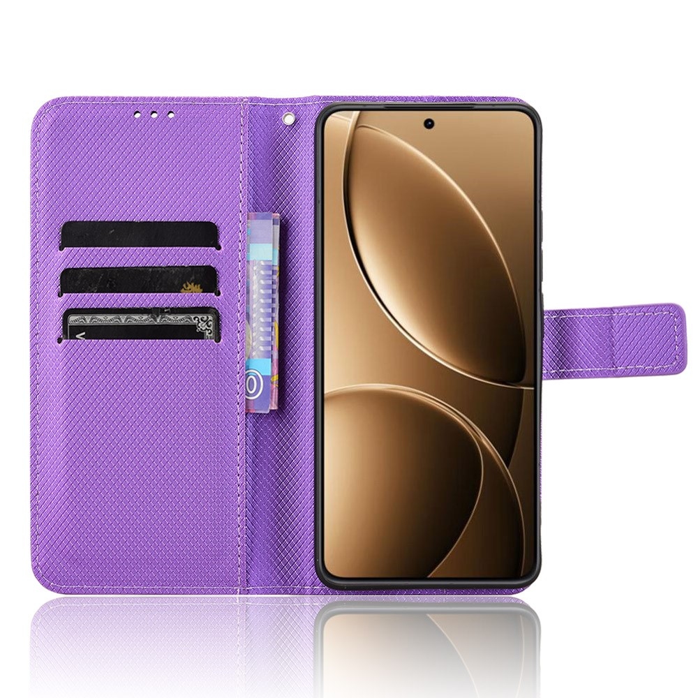 Diamond knížkové pouzdro na Xiaomi Poco F7 Pro 5G/Poco F7 Ultra 5G - fialové