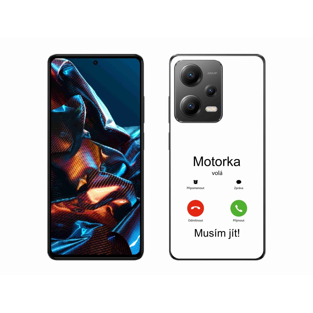Gelový kryt mmCase na Xiaomi Redmi Note 12 Pro 5G - motorka volá bílé pozadí